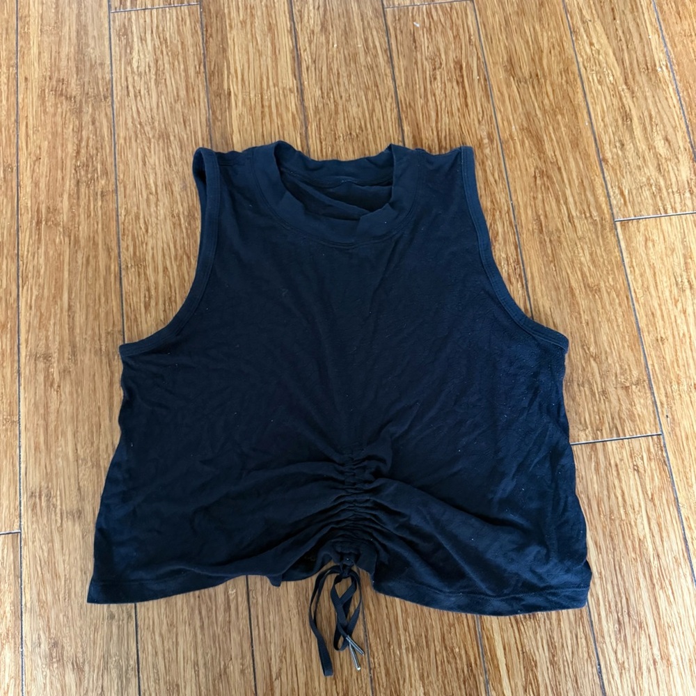 lululemon athletica Black Cropped Drawstring Tank